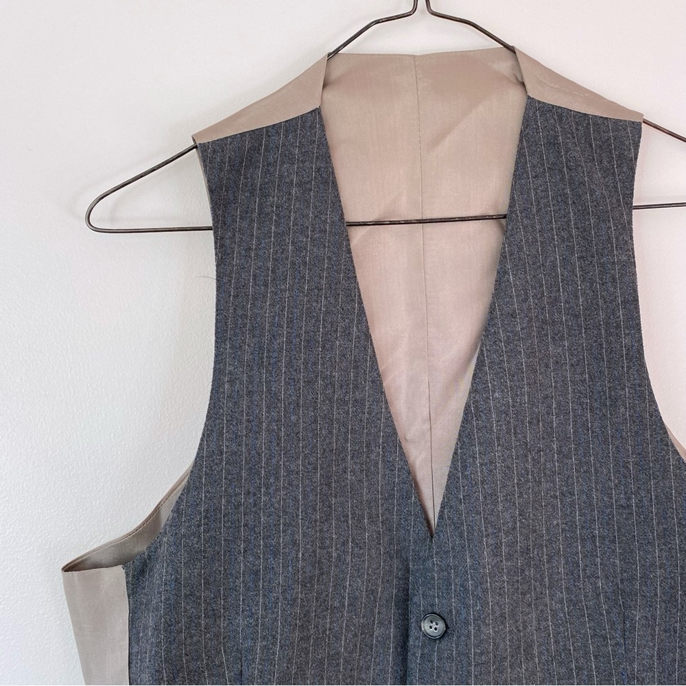 Grey Pinstriped Vest - Picture 5 of 9